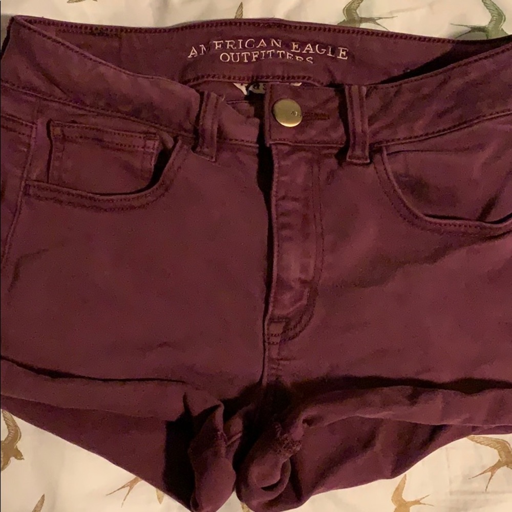 American eagle outfitters super stretch red shorts